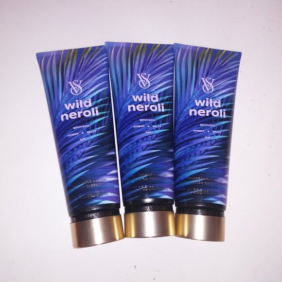 Set of‎ 3 Victoria Secret Fragrance Lotion Wild Neroli Jasmine & Lime Full Size